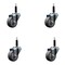 Service Caster 3'' Thermoplastic Rubber Wheel Swivel 3/4'' Expanding Stem Caster Set, 4PK SCC-EX20S314-TPRB-34-4 - alternate 1